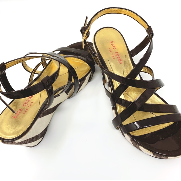 Kate Spade "Bijou" Zebra print platform wedges - Picture 2 of 4